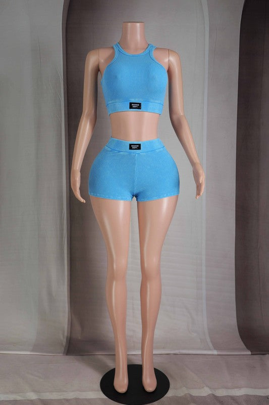 Ribbed Mineral Shorts Set