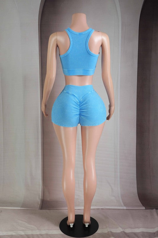 Ribbed Mineral Shorts Set