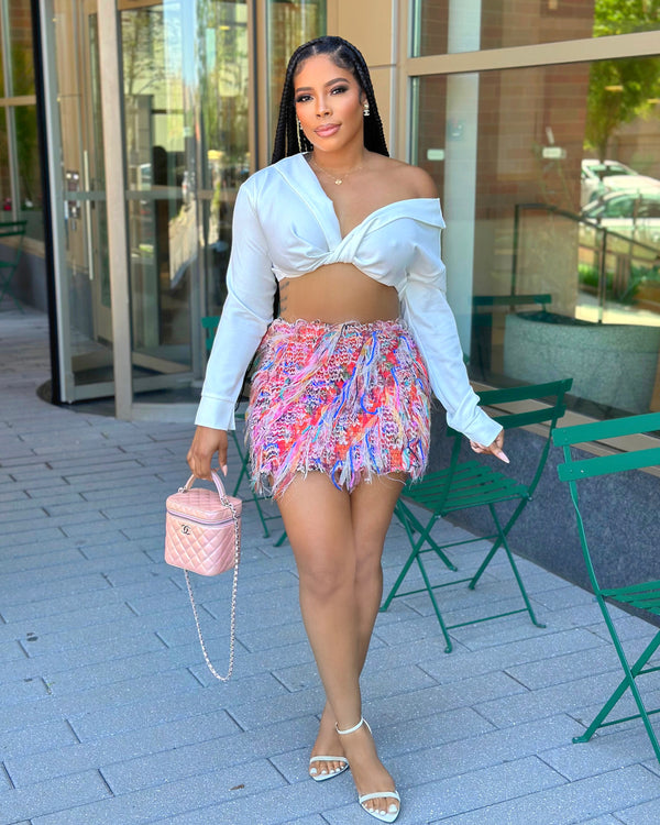 Jacquard Fringe Skirt