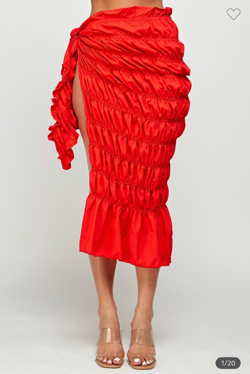 Tahiti Wrap Skirt (Red)