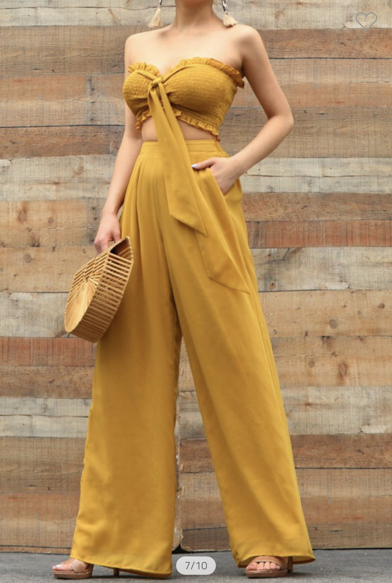 Daisy Pant Set (Mustard)