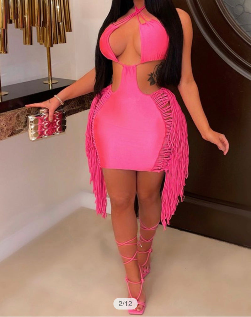 Starburst Fringe Dress
