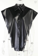 V Leather Shirt