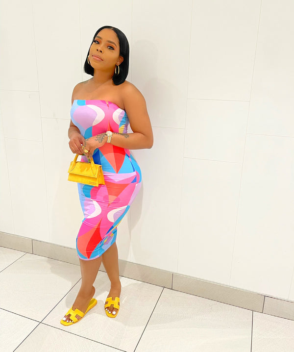 Color Block Midi Dress