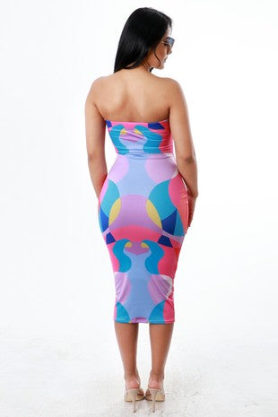 Color Block Midi Dress