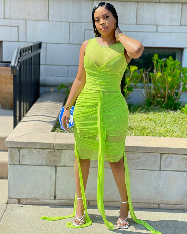 Pull Apart Dress (Lime)