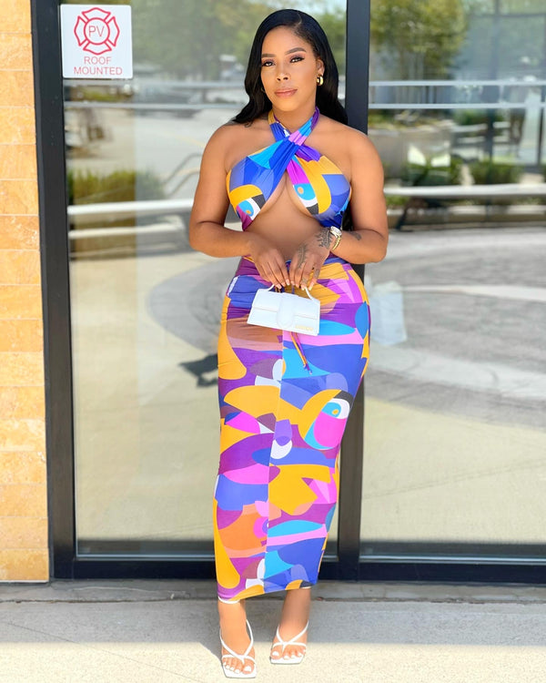 Purple Rain Skirt Set