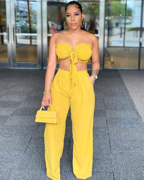 Daisy Pant Set (Mustard)