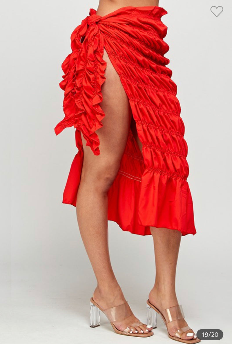 Tahiti Wrap Skirt (Red)