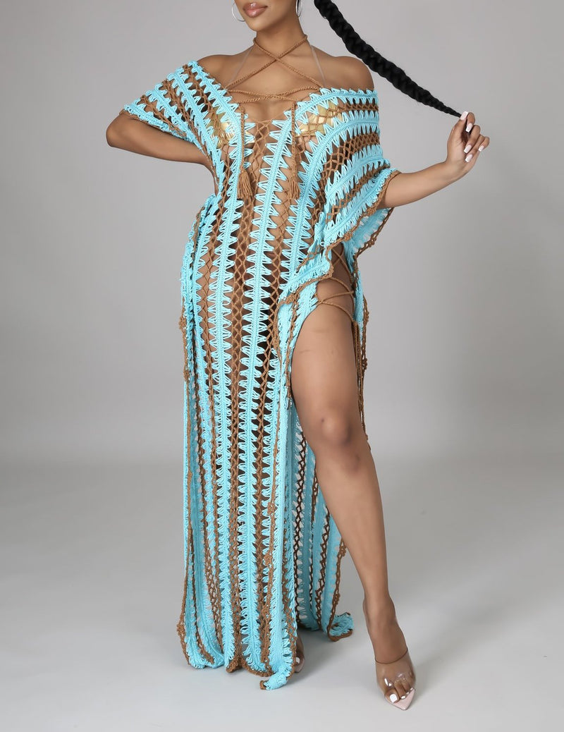 Santorini Cover Up Dress (Teal)